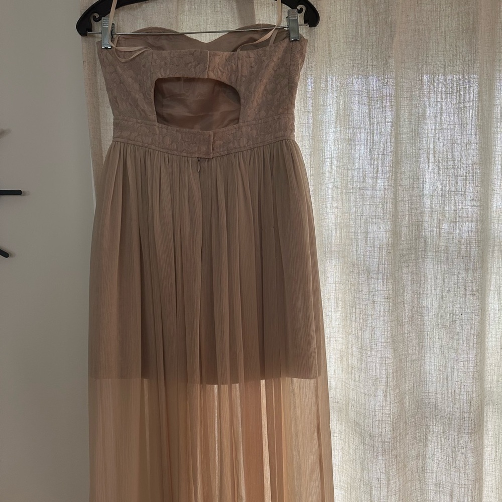 Beige strapless dress